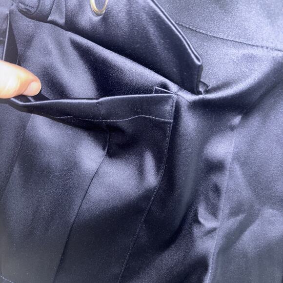 Womens ZARA Shorts Trafaluc Collection Silky Satin Navy Blue Sz Sm Romantic Goth - Picture 10 of 10